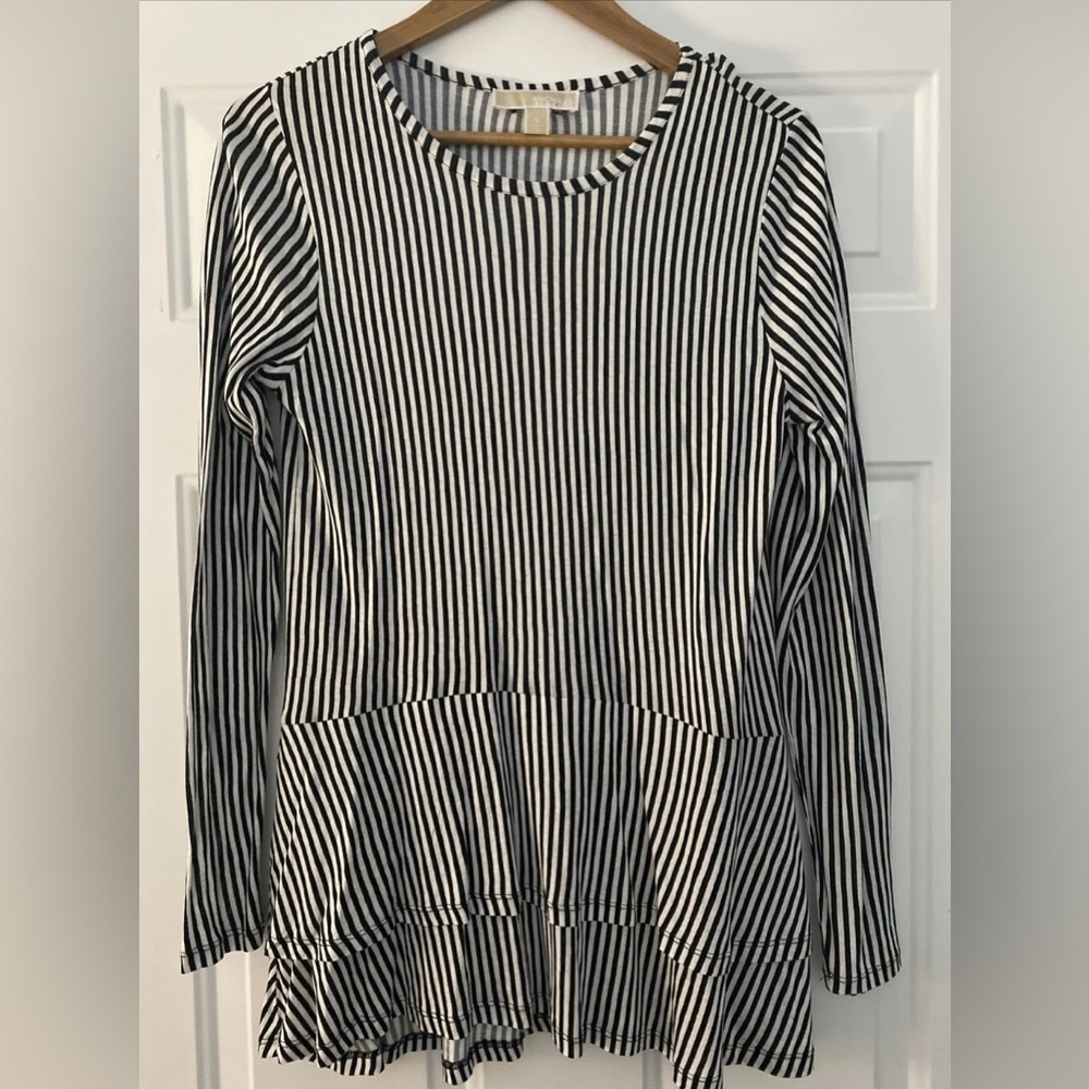Michael Kors Black and White Long Sleeve Tee Size S